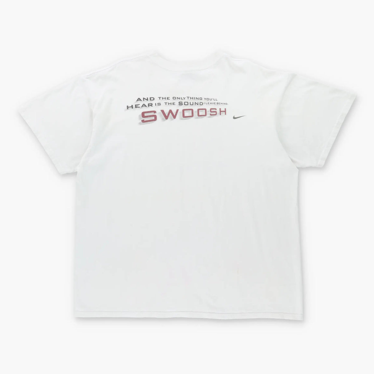Vintage NIKE Swoosh 'Sound In Motion' Quote Athletic White & Black T-Shirt (L)