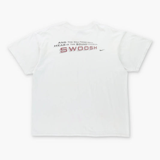 Vintage NIKE Swoosh 'Sound In Motion' Quote Athletic White & Black T-Shirt (L)