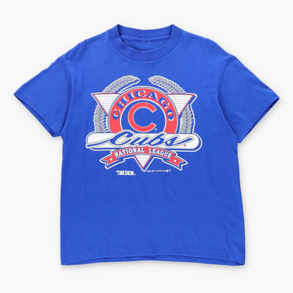 Vintage 1991 CHICAGO CUBS MLB Single Stitch Blue & Red Baseball T-Shirt (XS-S)