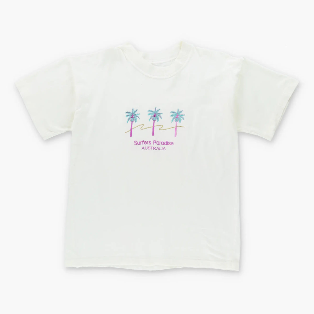Vintage SURFERS PARADISE Australia Embroidered Single Stitch Beach Gold Coast T-Shirt (S-M)