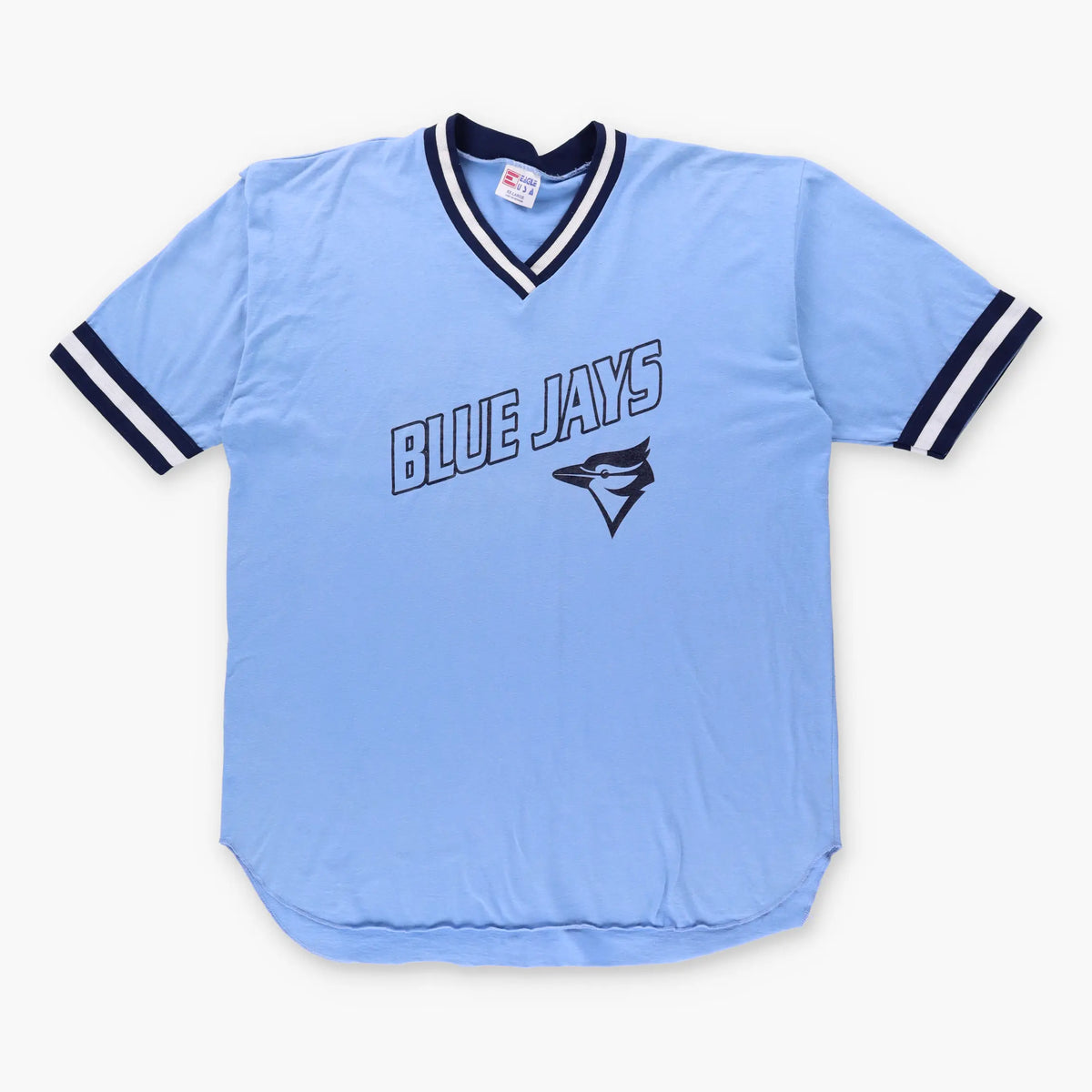 Vintage TORONTO BLUE JAYS MLB V-Neck Blue & Black Baseball T-Shirt (XXL)