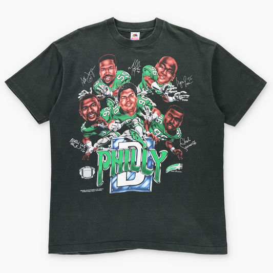 Philadelphia Eagles 'Philly D' Single Stitch Caricature T-Shirt USA Made (XL)