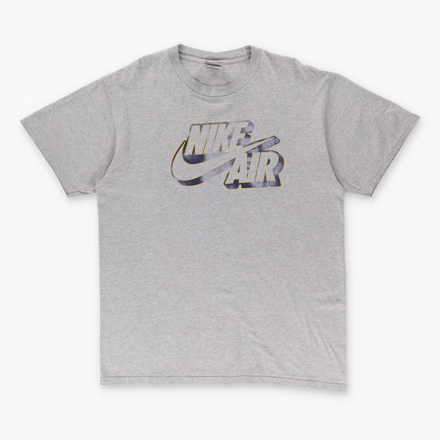 NIKE AIR Distressed Swoosh Logo Grey Tee (M) - Vintage Sole Melbourne