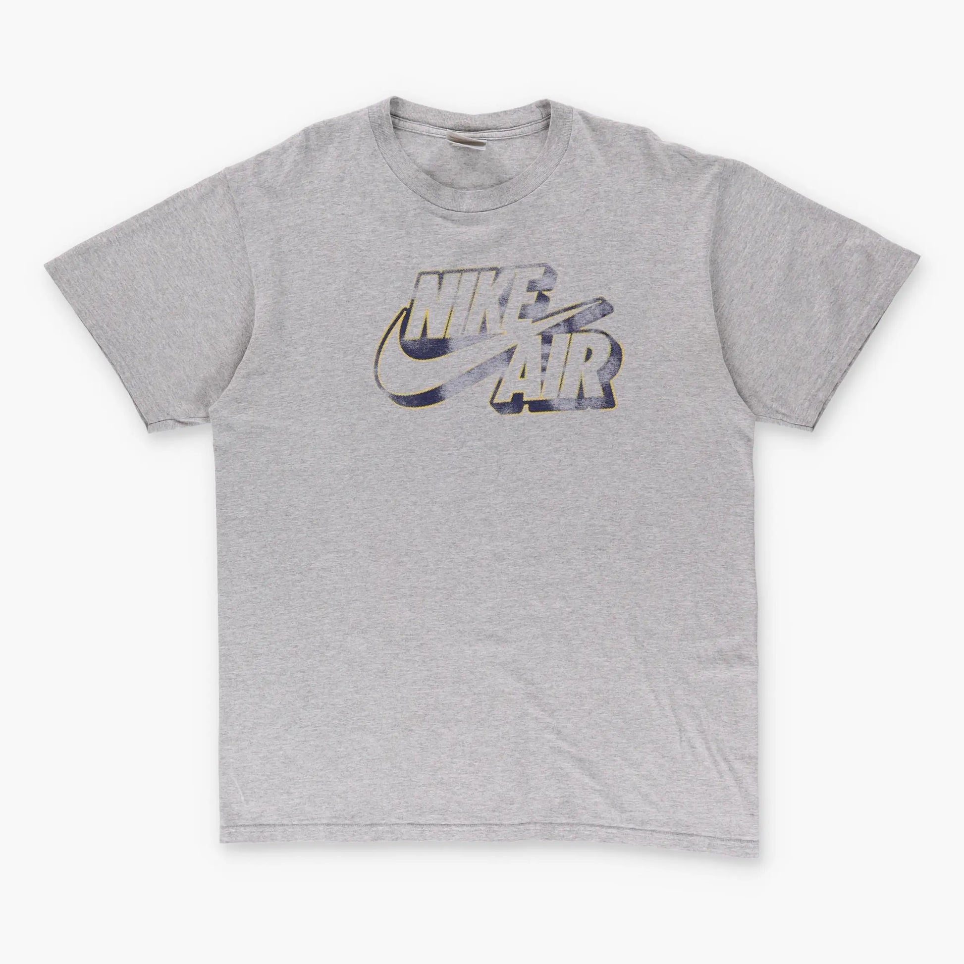NIKE AIR Distressed Swoosh Logo Grey Tee (M) - Vintage Sole Melbourne