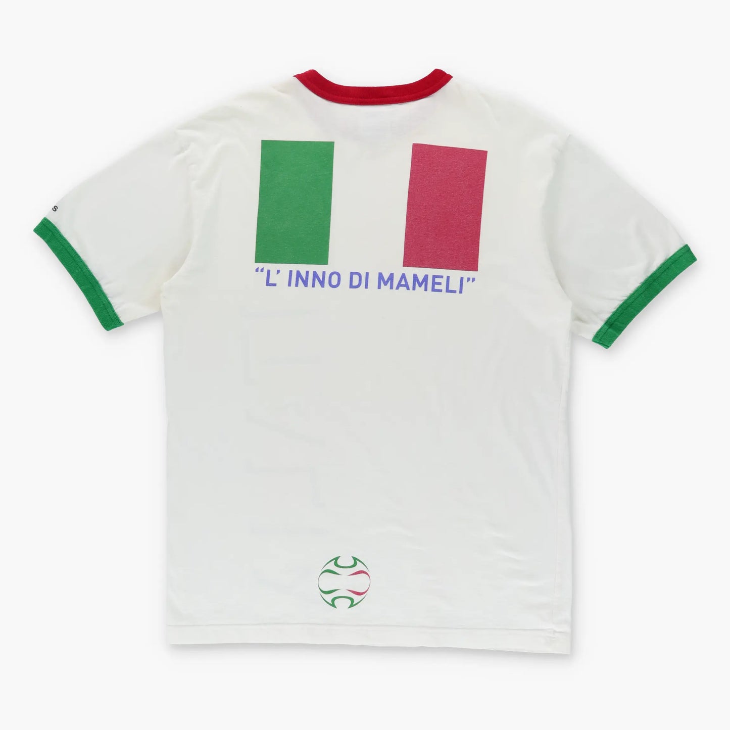 ADIDAS Ringer Italy "L Inno Di Mameli' Flag Front Back Tee (L) - Vintage Sole Melbourne