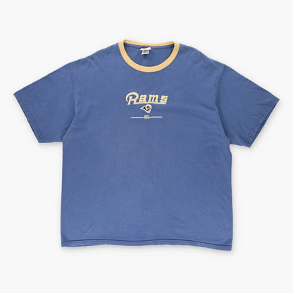 Vintage RAMS Los Angeles NFL Embroidered Ringer Football Tee (2XL) - Vintage Sole Melbourne