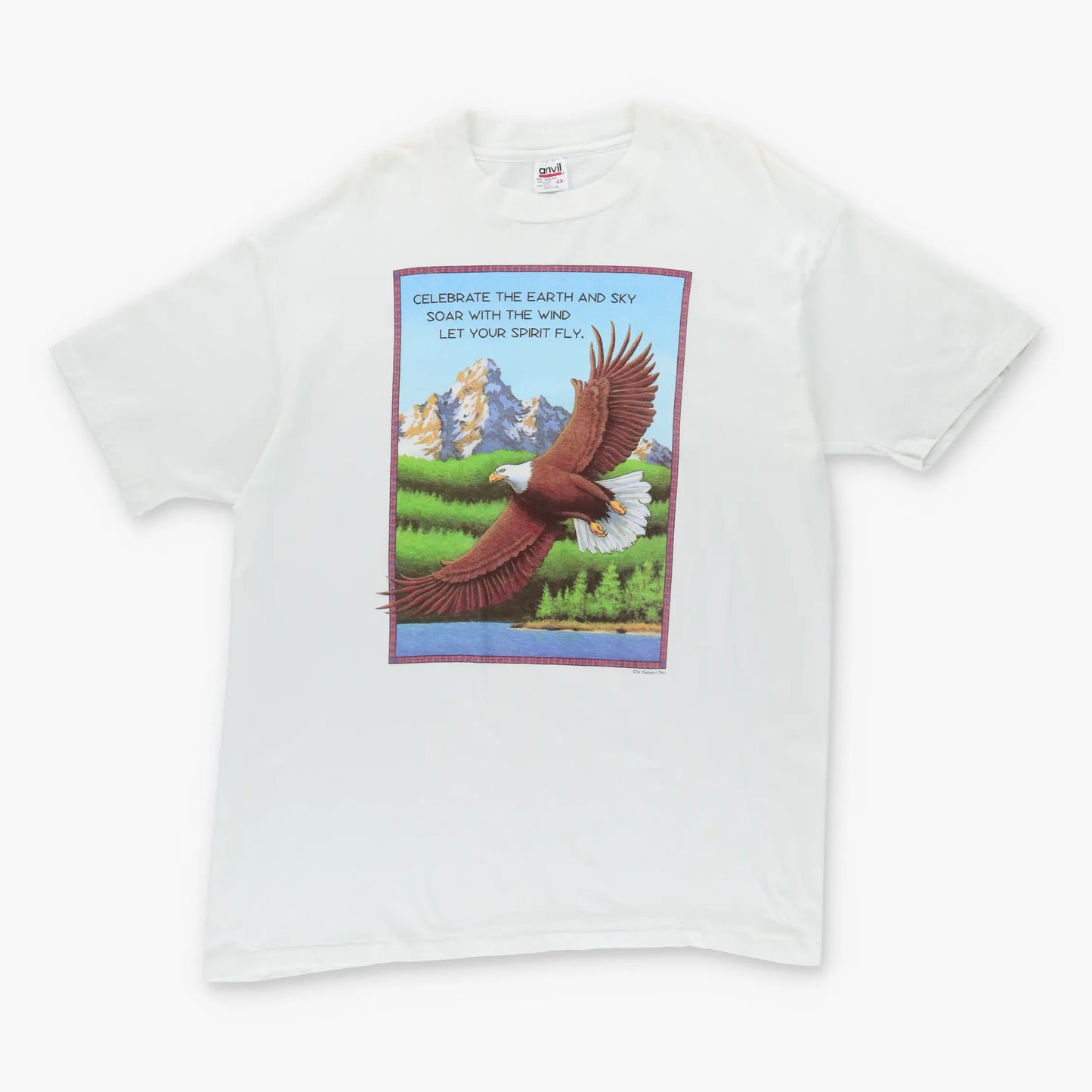 1994 Bald Eagle 'Let Your Spirit Fly' Single Stitch USA Made T-Shirt (2XL) - Vintage Sole Melbourne