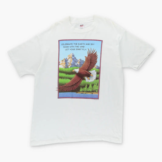 1994 Bald Eagle 'Let Your Spirit Fly' Single Stitch USA Made T-Shirt (2XL) - Vintage Sole Melbourne