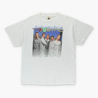 NSYNC Y2K Double Sided Boy Band Music Band White Tee (L) Vintage Sole Melbourne