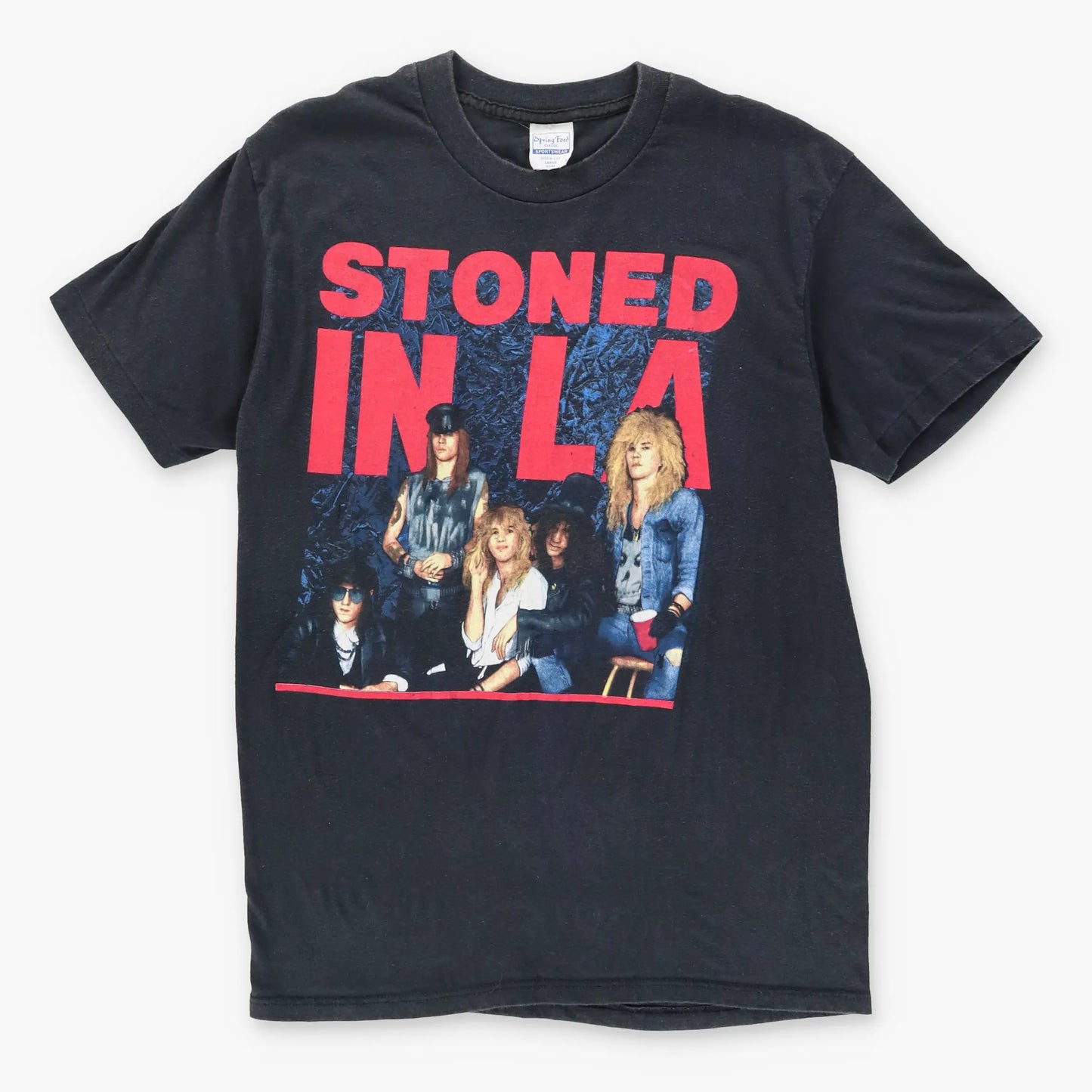 1989 GUNS N' ROSES 'Stoned in LA' Front Back USA Made T-Shirt  (M) Vintage Sole Melbourne