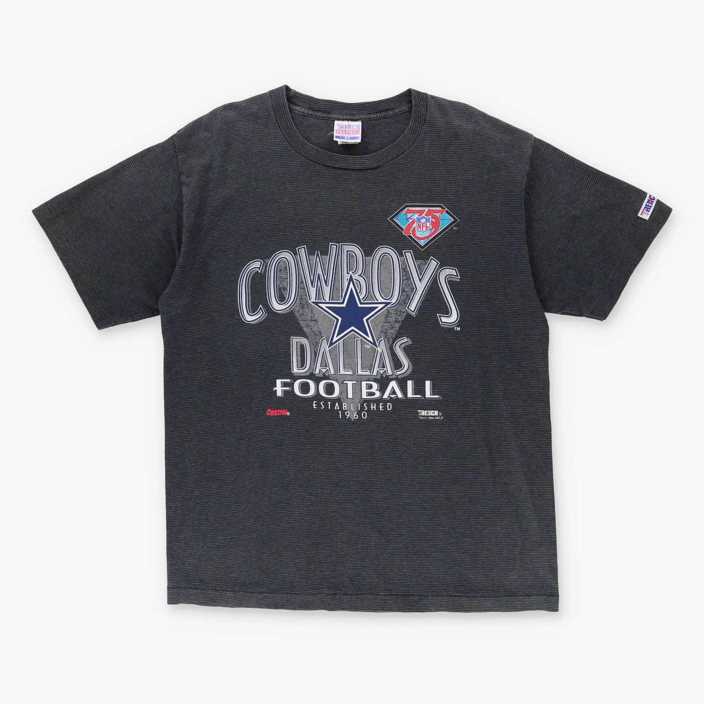 1994 DALLAS COWBOYS USA Made NFL Striped USA Made Tee (XL) Vintage Sole Melbourne