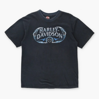 HARLEY DAVIDSON Blue Chrome Illinois Destination Tee USA Made (S-M) Vintage Sole Melbourne