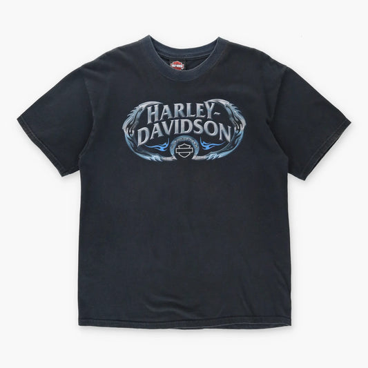 HARLEY DAVIDSON Blue Chrome Illinois Destination Tee USA Made (S-M) Vintage Sole Melbourne