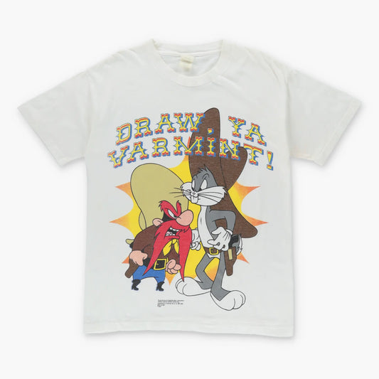 1992 LOONEY TUNES 'Draw, Ya Varmint' Bugs Bunny USA Made Tee (S-M) Vintage Sole Melbourne