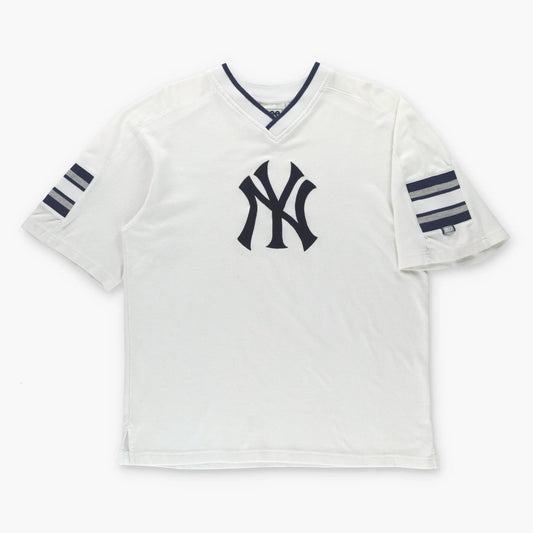 New York Yankees LEE SPORT White & Blue V-Neck MLB Jersey Tee (M-L) ***COCO Vintage Sole Melbourne