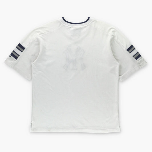 New York Yankees LEE SPORT White & Blue V-Neck MLB Jersey Tee (M-L) ***COCO Vintage Sole Melbourne