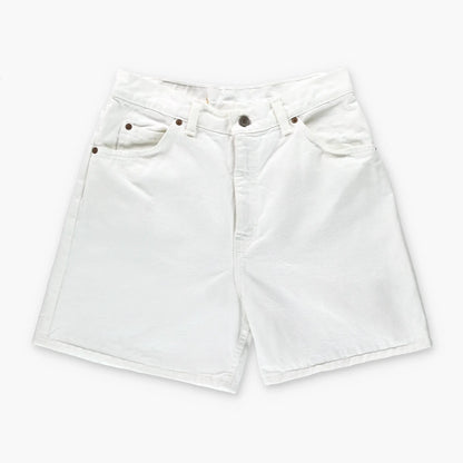 LEVI'S 'Regular Fit' USA Made High Waist White Denim Shorts (12) Vintage Sole Melbourne