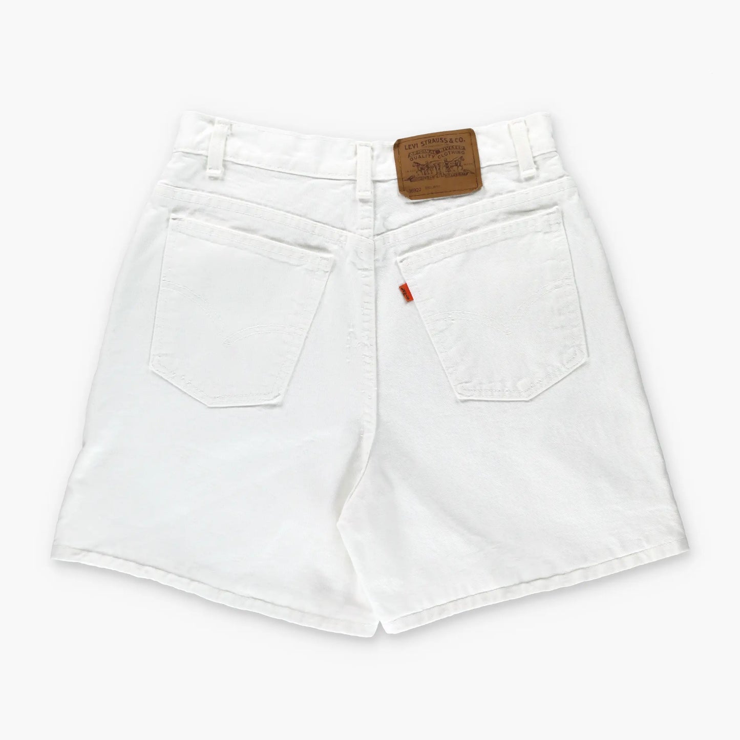 LEVI'S 'Regular Fit' USA Made High Waist White Denim Shorts (12) Vintage Sole Melbourne