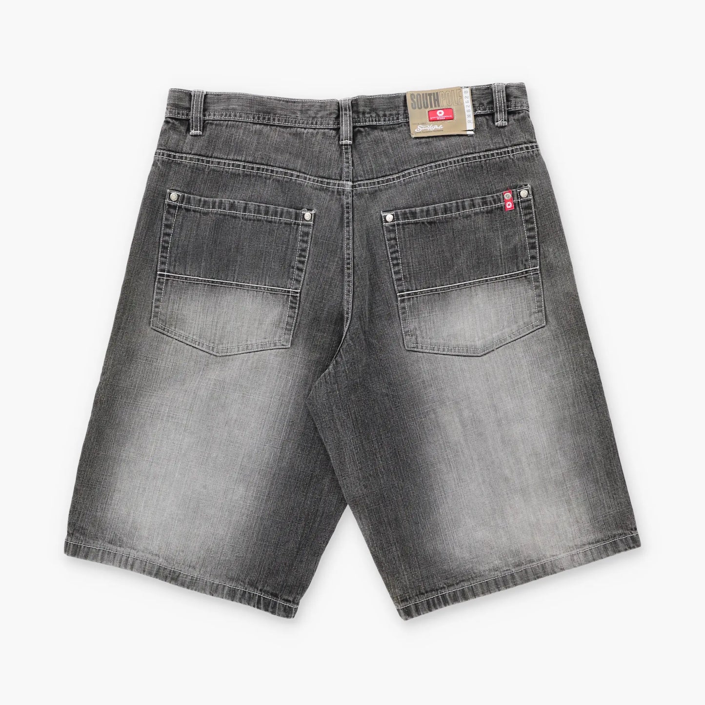SOUTHPOLE Faded Dark Grey Y2K Denim Shorts (38) Vintage Sole Melbourne