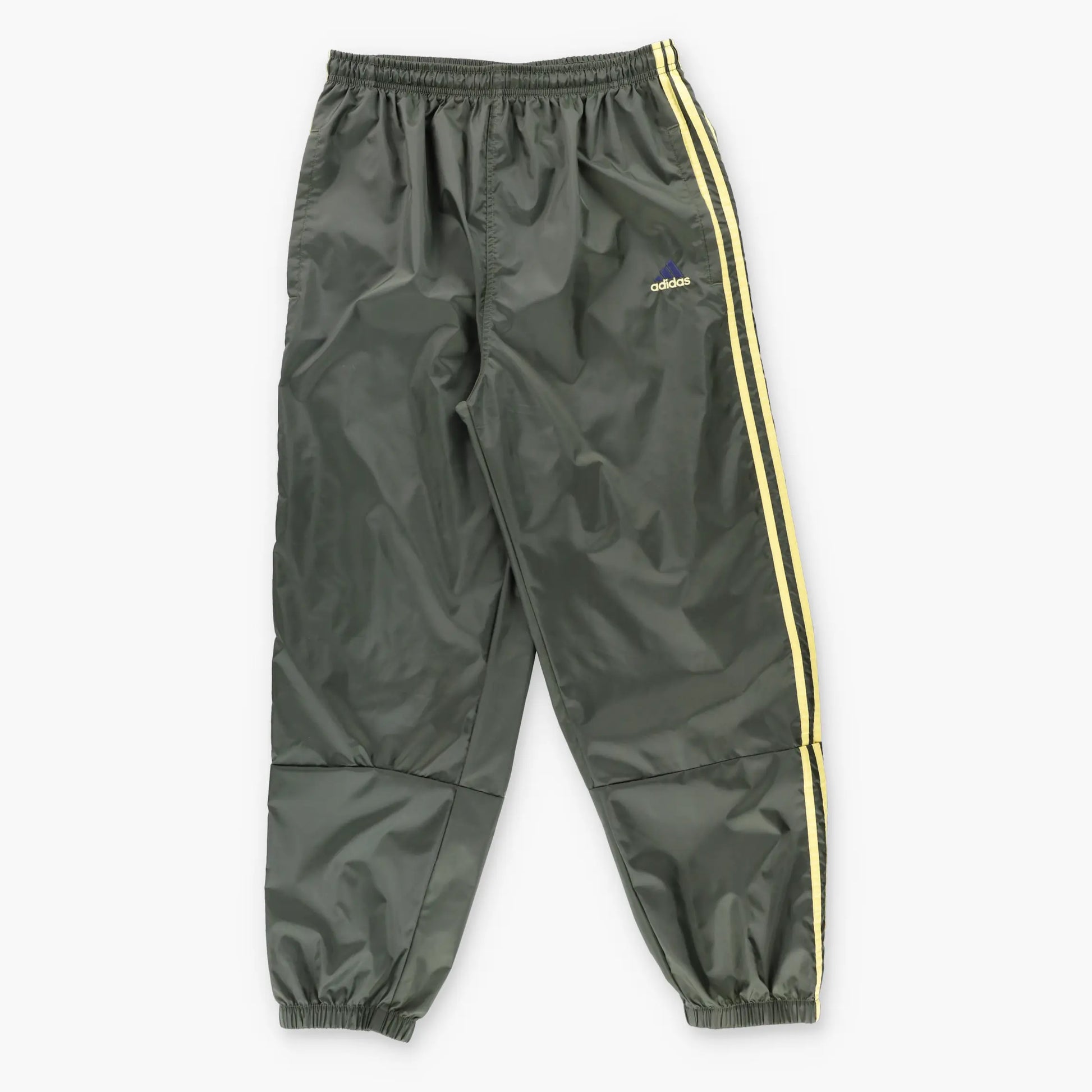 ADIDAS Khaki & Light Yellow Embroidered Logo Zip Cuff Track Pants (M-L) Vintage Sole Melbourne