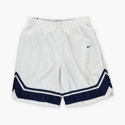 NIKE Reversible White & Navy Embroidered Swoosh Logo Basketball Shorts (L) Vintage Sole Melbourne