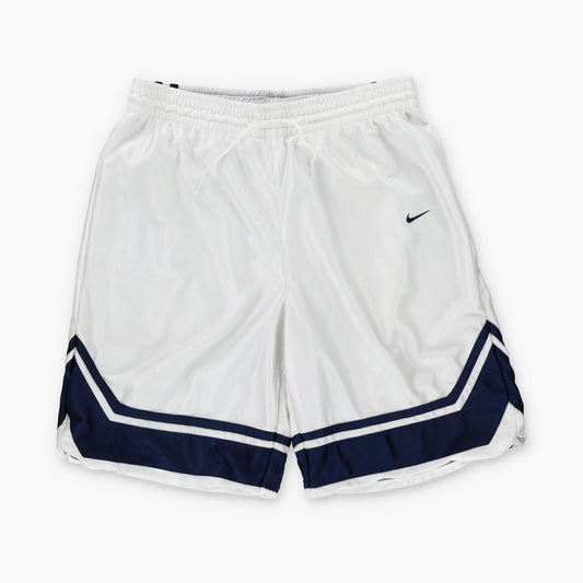 NIKE Reversible White & Navy Embroidered Swoosh Logo Basketball Shorts (L) Vintage Sole Melbourne