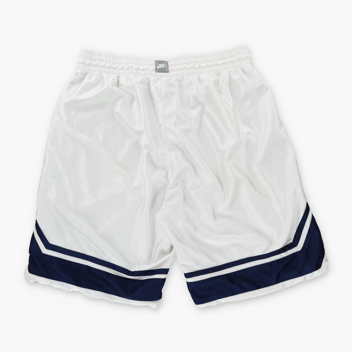 NIKE Reversible White & Navy Embroidered Swoosh Logo Basketball Shorts (L) Vintage Sole Melbourne