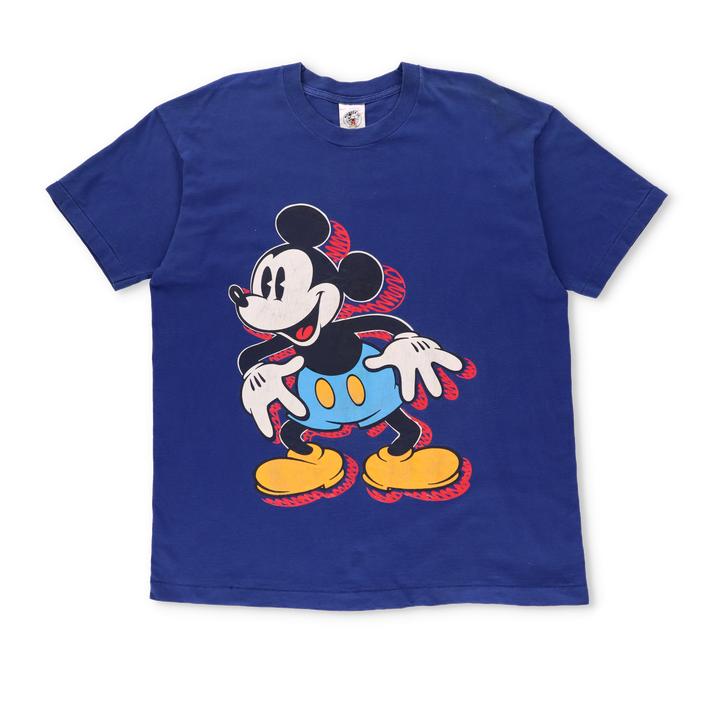 DISNEY MICKEY & CO Blue Single Stitch Scribble Tee USA Made (XXL)
