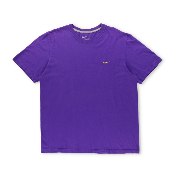 NIKE Purple & Yellow Regular Fit Embroidered Swoosh Logo Tee (XL-XXL)