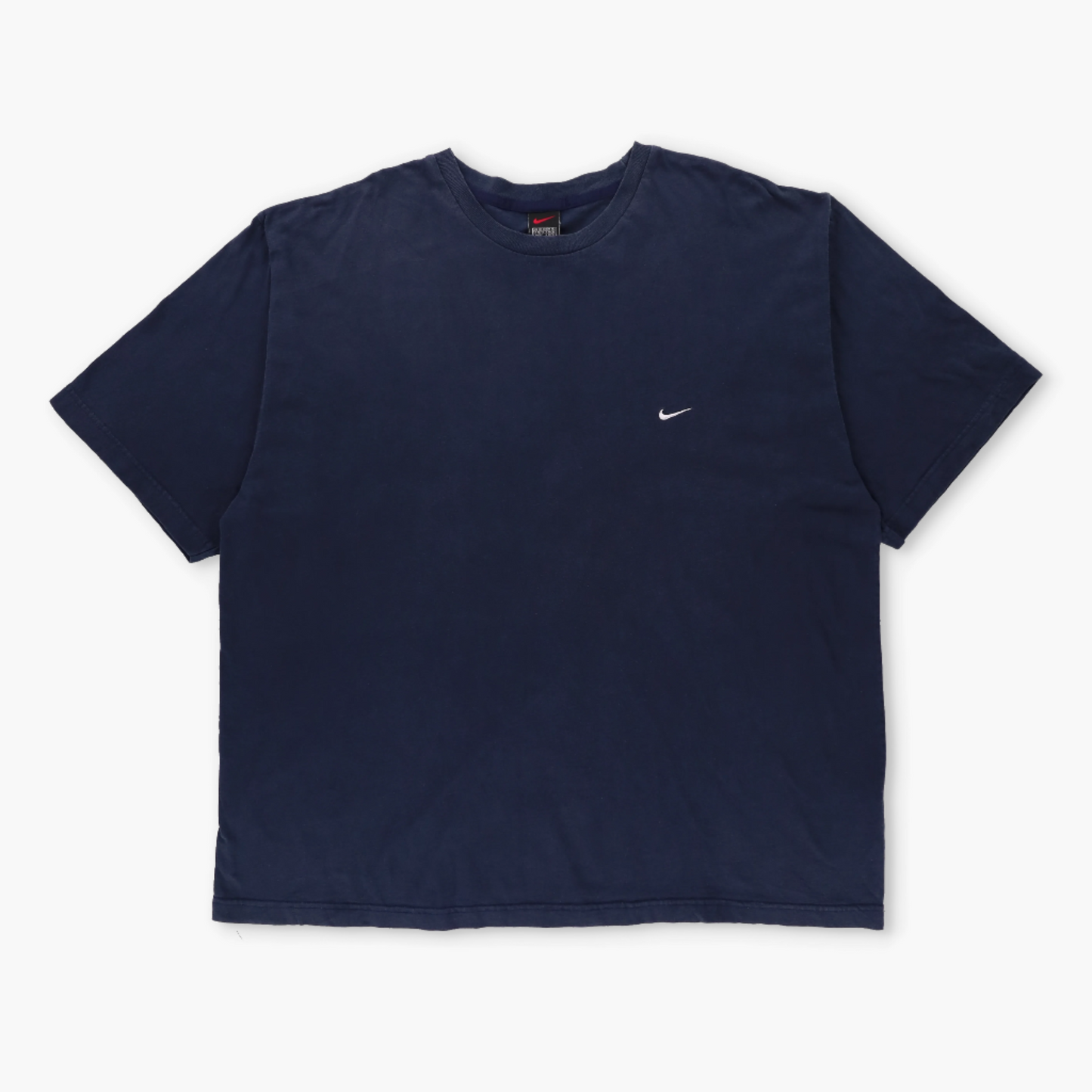 NIKE Navy & White Embroidered Logo T-Shirt Made In Greece (XXL)