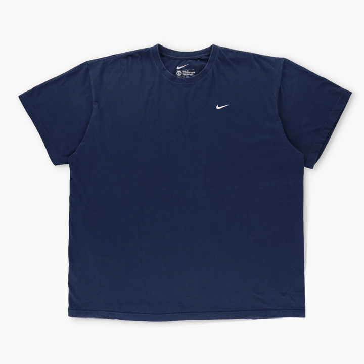 NIKE Loose Fit Navy & White Embroidered Swoosh Logo Tee (XXL-XXXL)