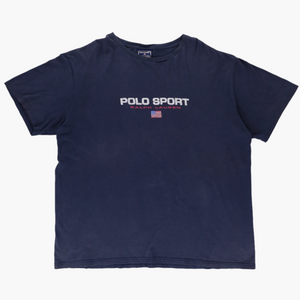 RALPH LAUREN POLO SPORT Spell Out Logo Navy T-Shirt (XL)