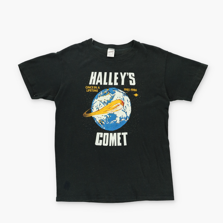 1986 Halley's Comet 'Once in a Lifetime' Print T-Shirt USA Made (S)