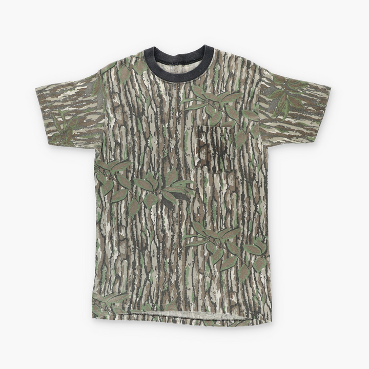 REAL TREE Camo Outdoors Hunting Single Stitch T-Shirt (S)