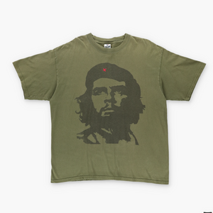 90s Che Guevara Large Print Revolution Army Green T-Shirt (XL)