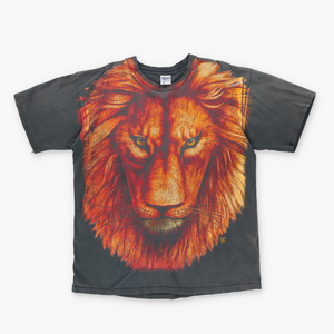 90s Lion All Over Print Graphic Single Stitch T-Shirt (XL)