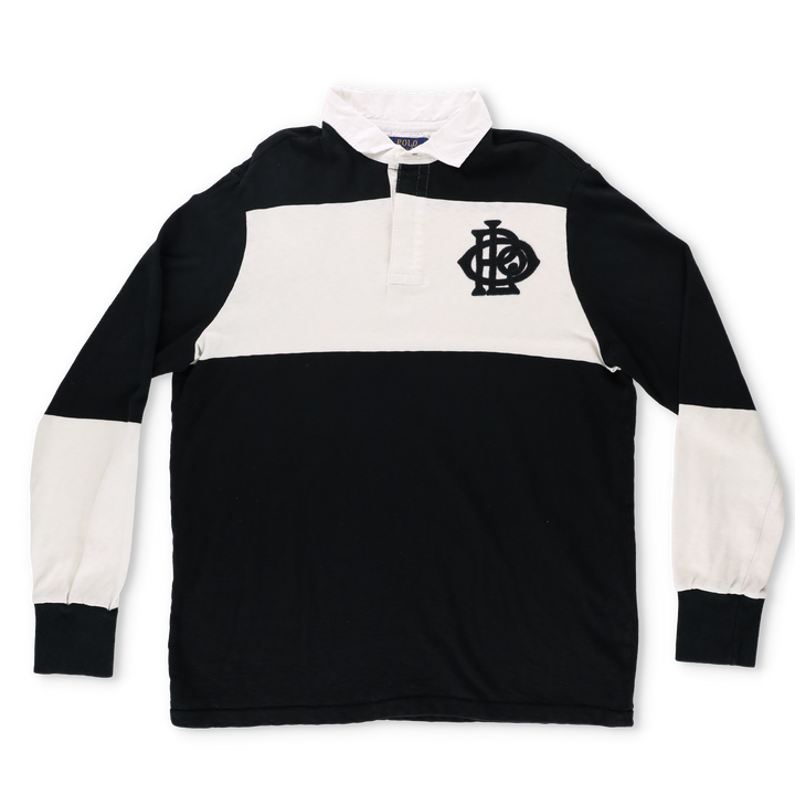 RALPH LAUREN POLO Collared Striped Rugby Jumper (XL)