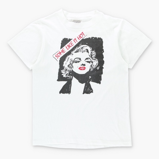 Vintage 'Some Like It Hot' Marilyn Monroe Film Single Stitch White HANES Tee USA Made (XS) Vintage Sole Melbourne
