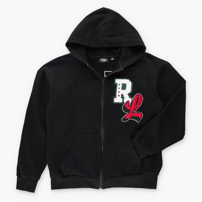ROLLING LOUD Festival Merch Chenille Spell Out Patch Black Hoodie Sweatshirt (S) Vintage Sole Melbourne
