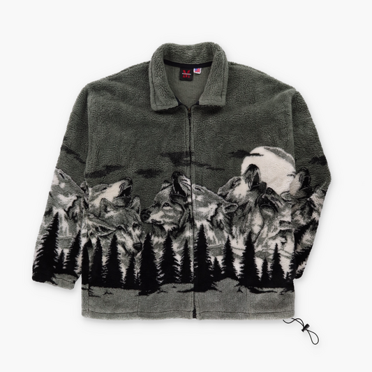 Mountain Wolves USA Made MAZMANIA All Over Fleece Jacket (XL)
