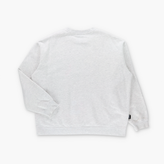 STUSSY Light Heather Grey & Blue Embroidered Logo Sweatshirt (L)