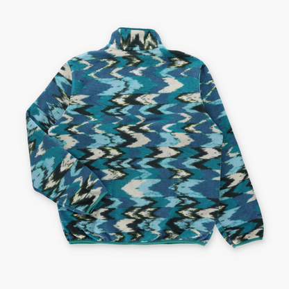 PATAGONIA Blue 'Synchilla' 1/4 Snap 'Trout Tales Elwha' Fleece Sweatshirt (L)