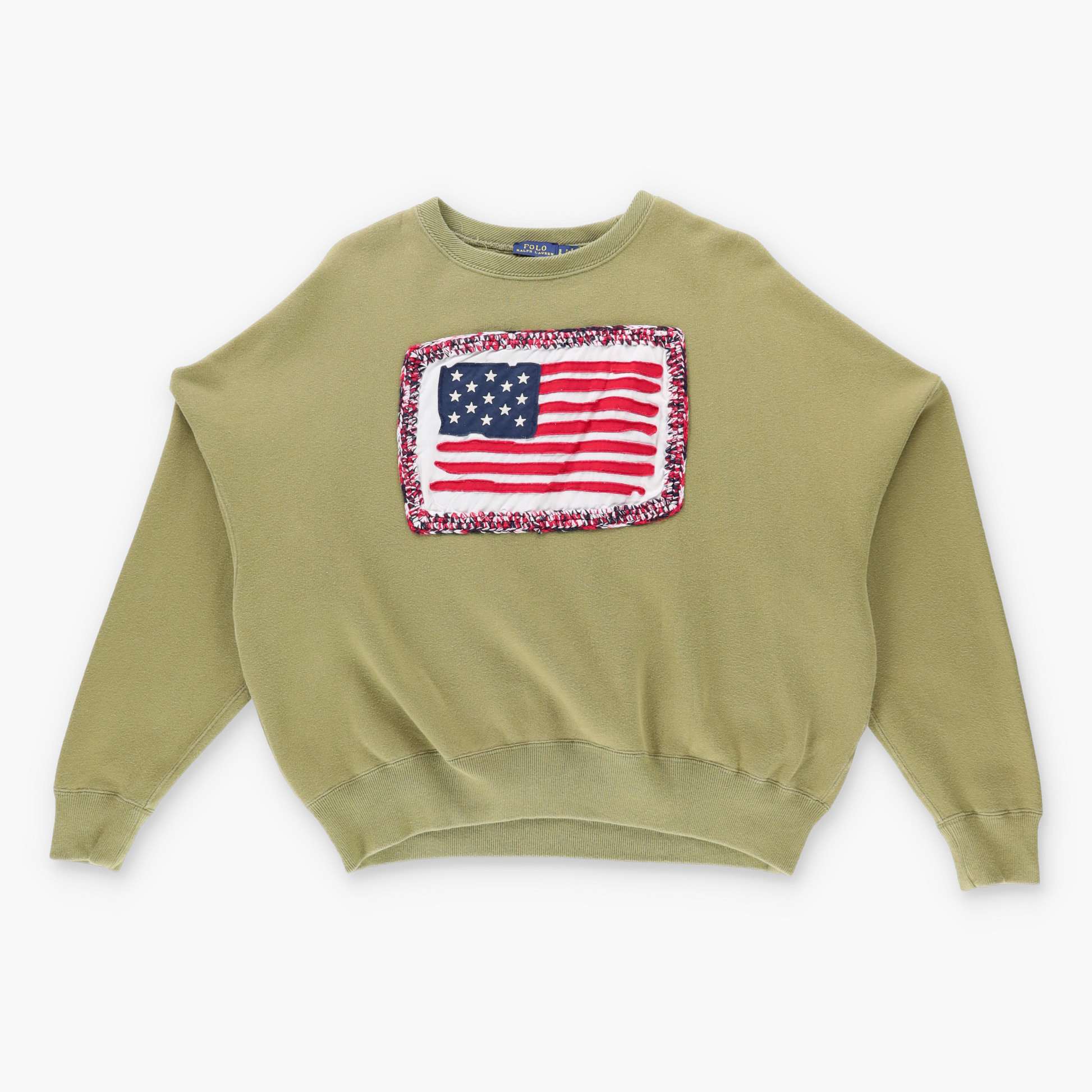 Vintage POLO RALPH LAUREN American Flag Green Sweatshirt *Aubs Vintage Sole Melbourne