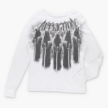Vintage AFFLICTION Y2K Sword Thermal Long Sleeve T-Shirt (L-XL) *Aubs Vintage Sole Melbourne