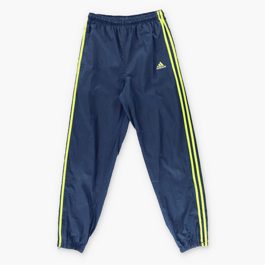 ADIDAS Embroidered Logo Navy & Fluro Yellow Track Pants  (XS-S)