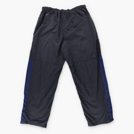 NIKE Embroidered Spell Out Logo Grey & Navy Track Pants (L)