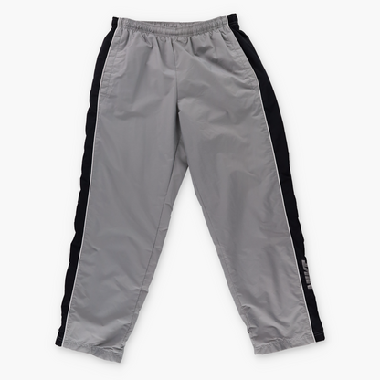 NIKE Embroidered Spell Out Logo Grey & Black Track Pants (M)