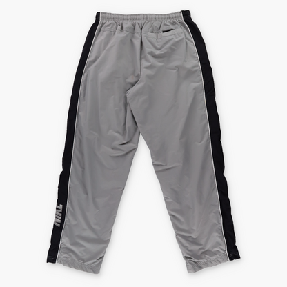 NIKE Embroidered Spell Out Logo Grey & Black Track Pants (M)
