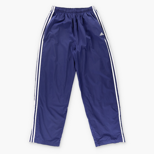 ADIDAS Embroidered Logo Navy & White 3-Stripe Track Pants (L)