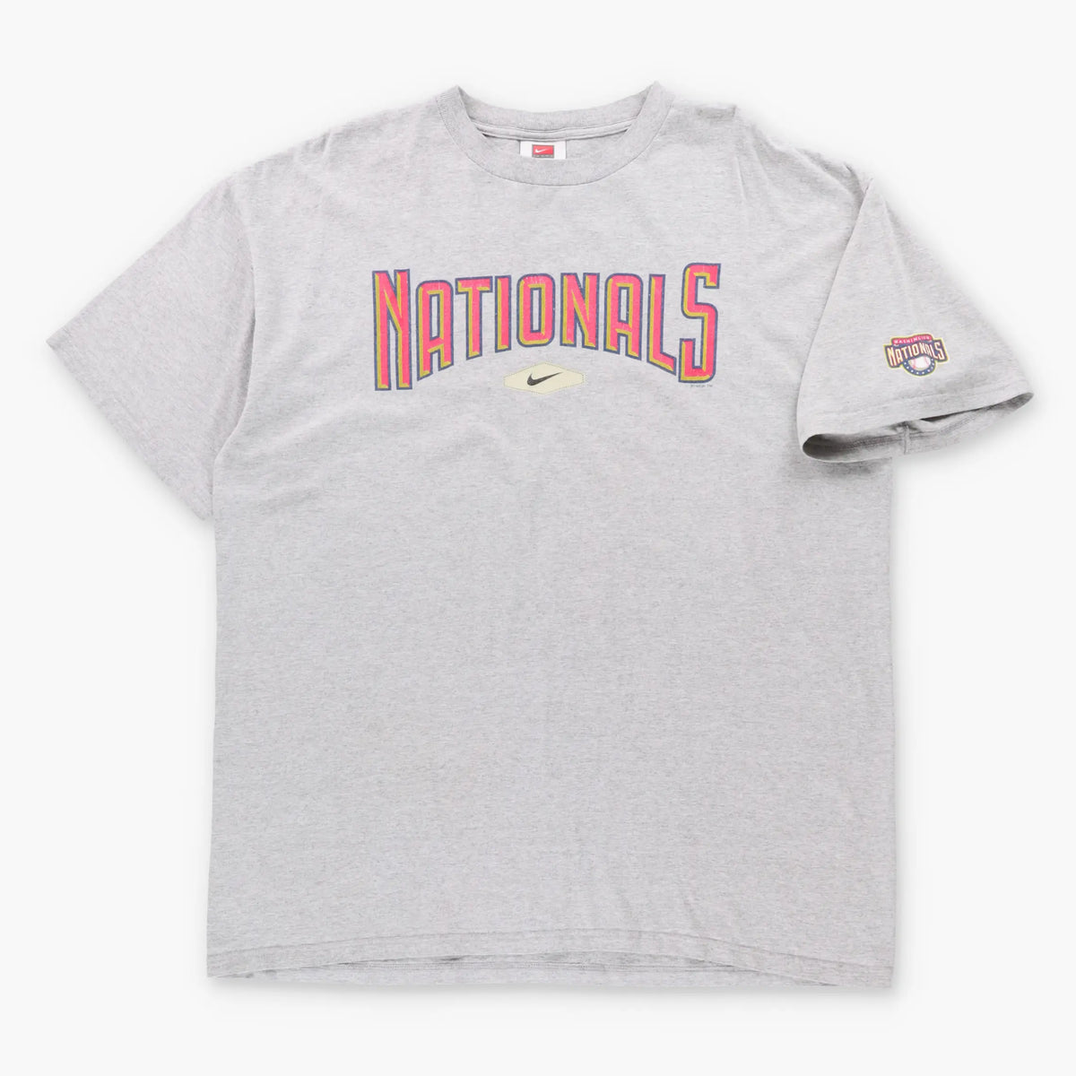 Vintage NIKE Washington Nationals MLB Grey Baseball Tee (XL)